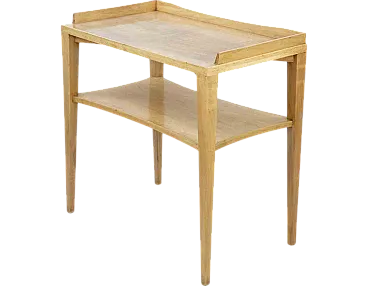 Wood side table with two shelves, 1940s-1950s