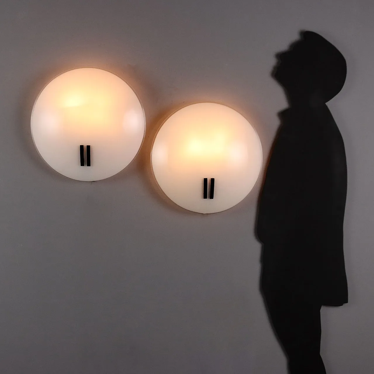 Pair of Perla lamps by Bruno Gecchelin for O-luce, 1980s 2