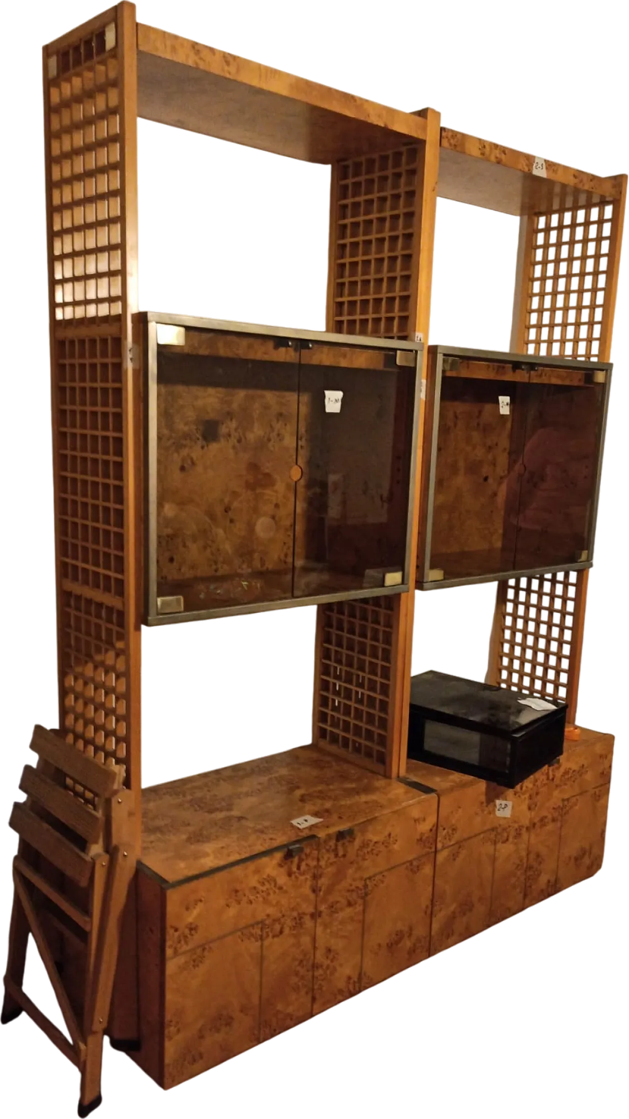 Gianluigi Gorgoni burl bookcase for Fratelli Turri, Italy, 1970s 12