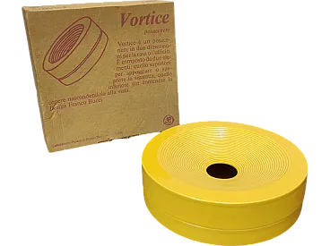 Vortice ashtray in yellow ceramic by Franco Bucci for Laboratorio