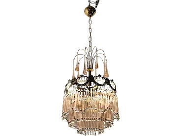 Pink Murano Glass Rod Chandelier