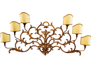 Wrought iron wall sconce with scrolls by Palladio, 1960s