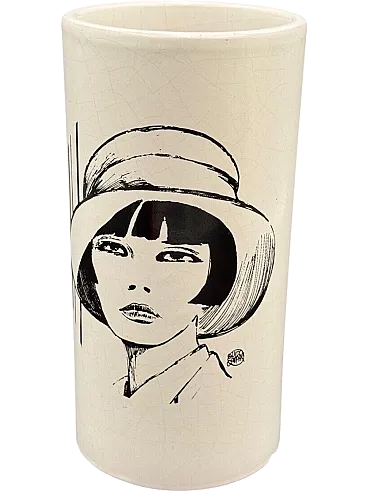 Vaso in ceramica Valentina di Guido Crepax, fine '900