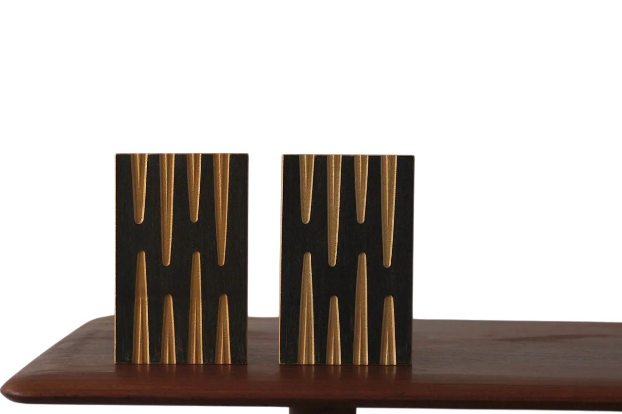 Pair of Mid-Century wooden bookends, 1950s 4