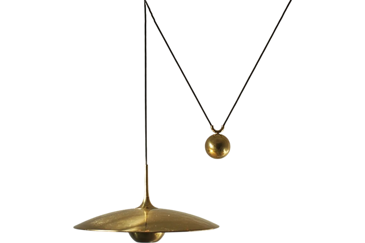 Onos 55 brass pendant lamp by Florian Schulz, 1970s 7