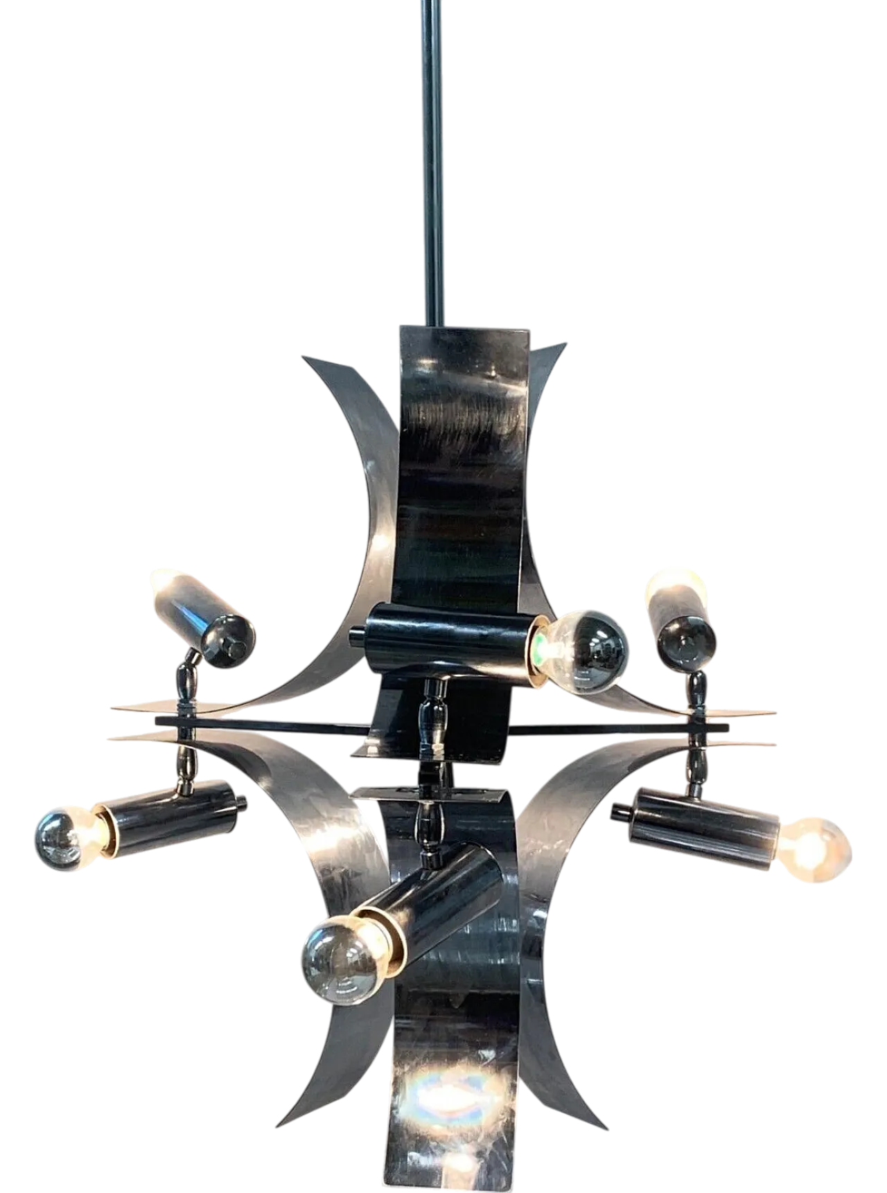 Chandelier with spotlights attributed to Reggiani, 1970s 6