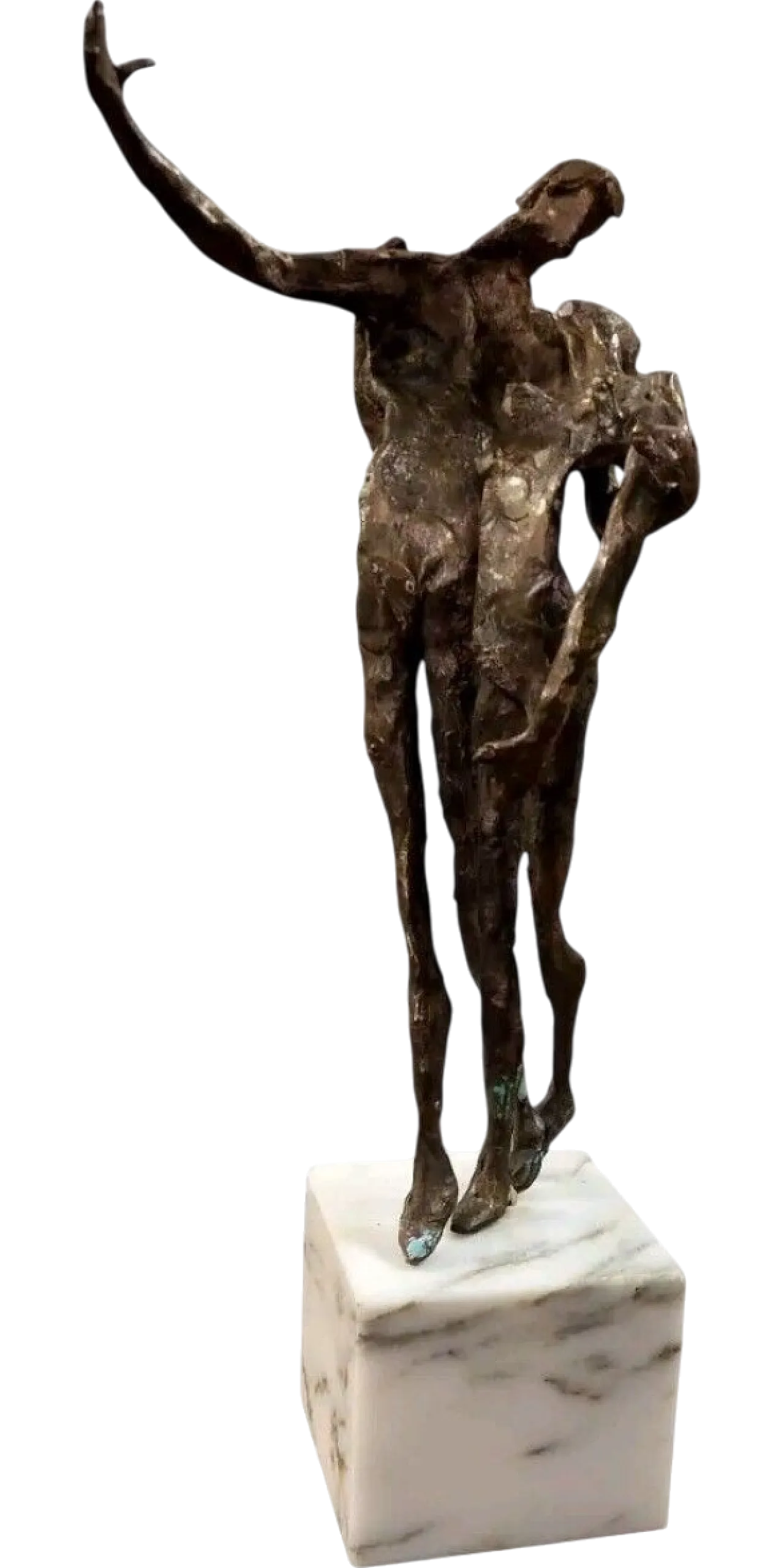 Coppia di figure in bronzo di Emanuele Scarnicci, fine '900 13