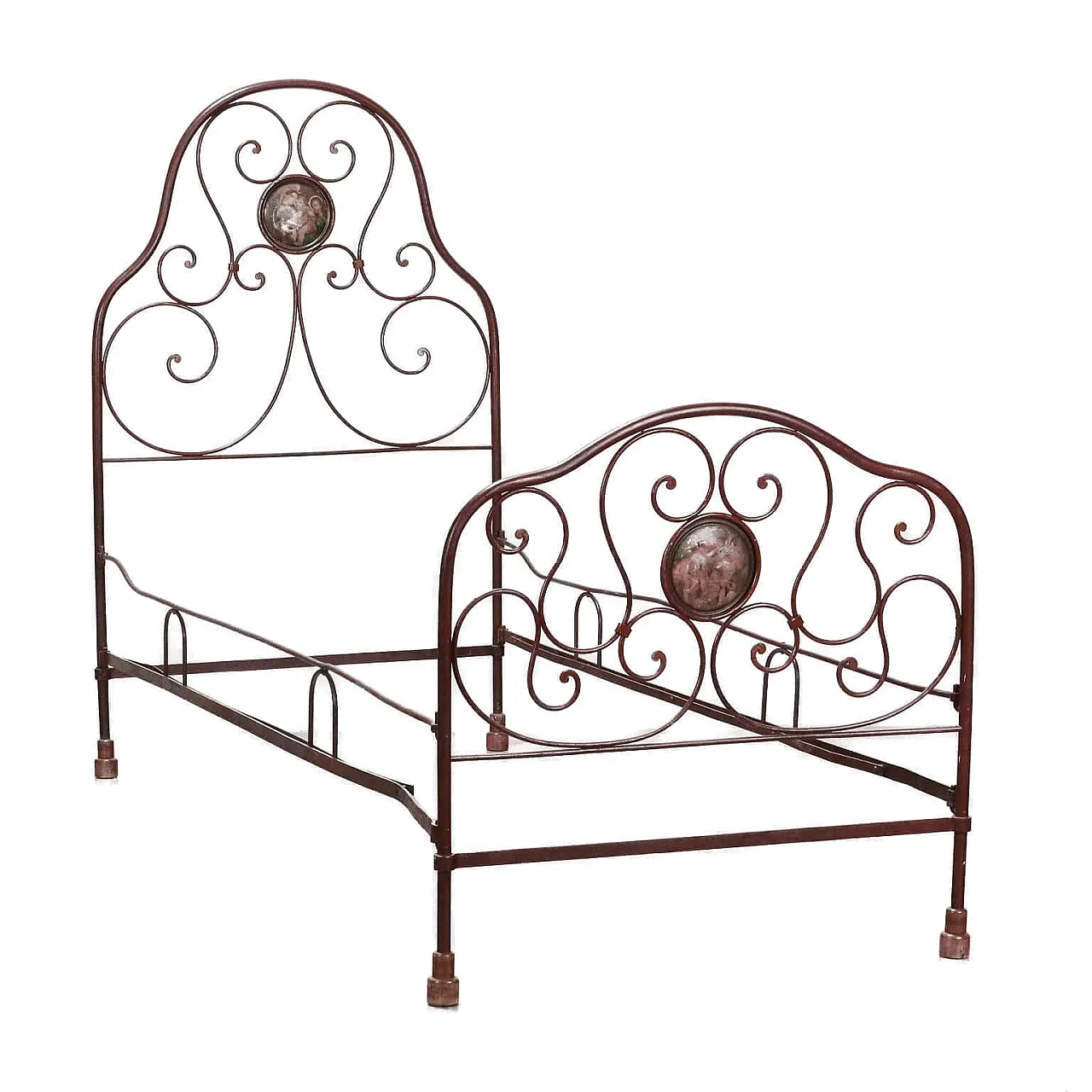 Louis Philippe bed in wrought iron, 19th century 1