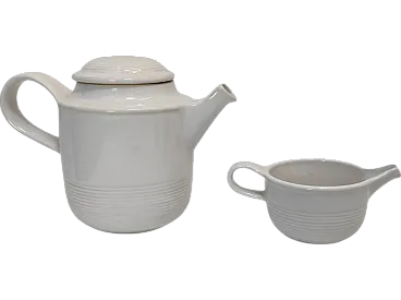 White ceramic teapot and milk jug by F. Bucci, 1970s