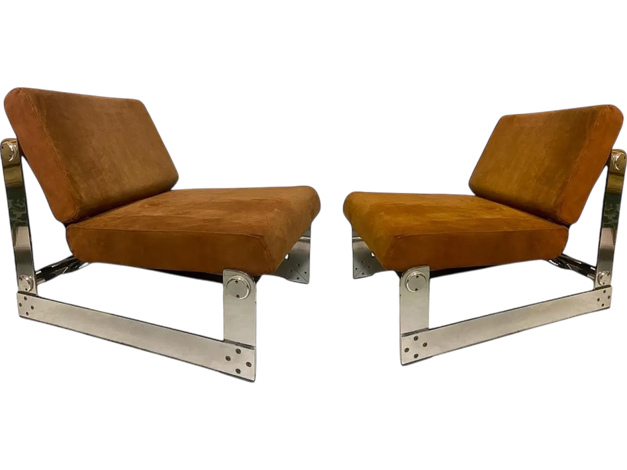 Set of 2 Lounge Chairs by Gilles Bouchez for Airborne, 1972 9