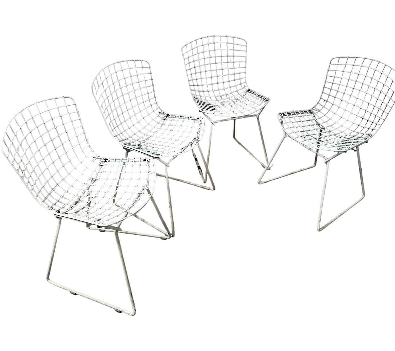 Set of 4 Bertoia chairs for Knoll 6