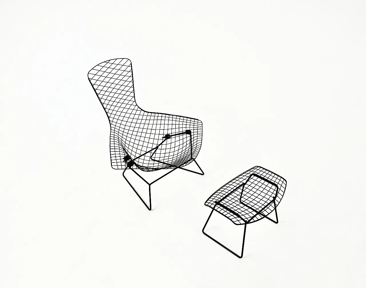 Bird Chair with Ottoman by Harry Bertoia for Knoll, 1960s 2