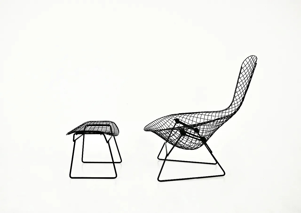 Bird Chair with Ottoman by Harry Bertoia for Knoll, 1960s 5