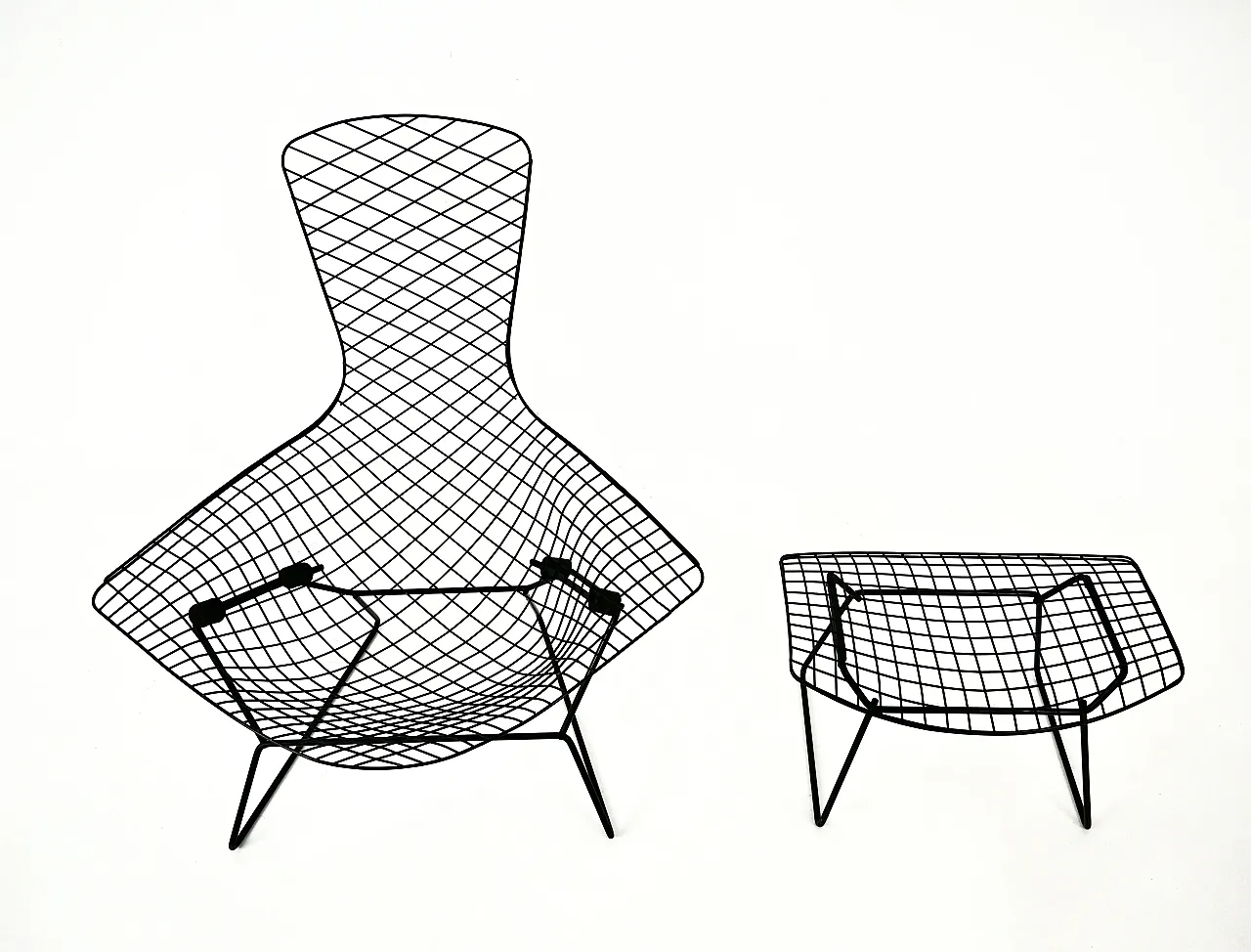 Bird Chair with Ottoman by Harry Bertoia for Knoll, 1960s 8