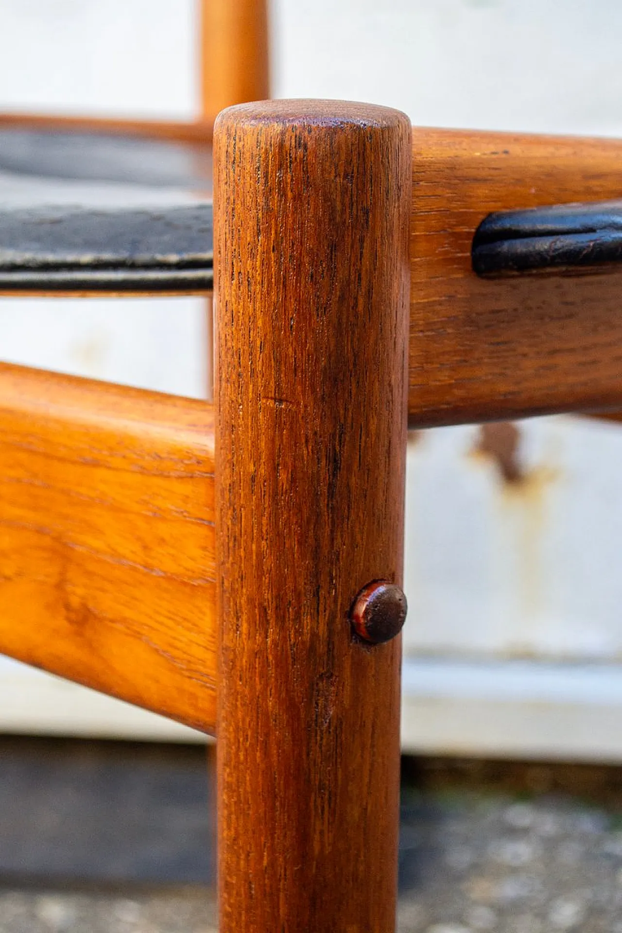 6 Teak and leather chairs by P. Jeppesen for Grete Jalk, 1950s 7