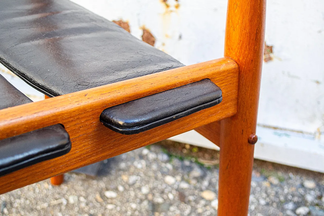 6 Teak and leather chairs by P. Jeppesen for Grete Jalk, 1950s 8