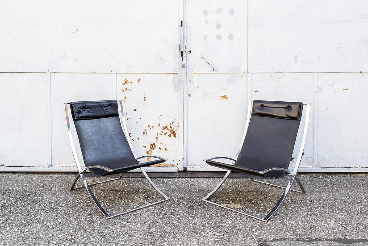 Paola pair of armchairs by Marcello Cuneo for Mobel, 1970s 1