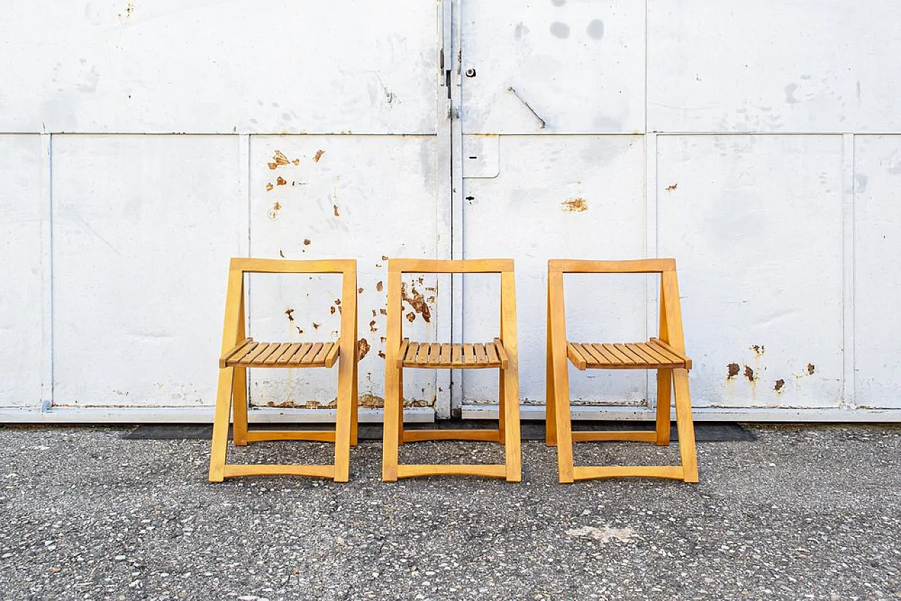 3 Trieste beech chairs by Aldo Jacober for Bazzani, 1960s 1