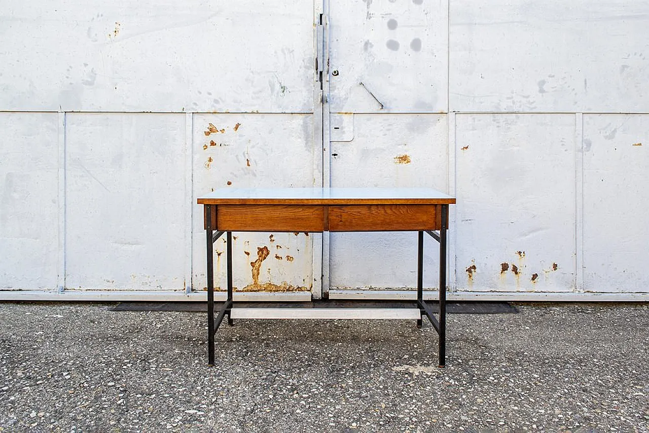 Iron and formica wooden desk, 1960s 1