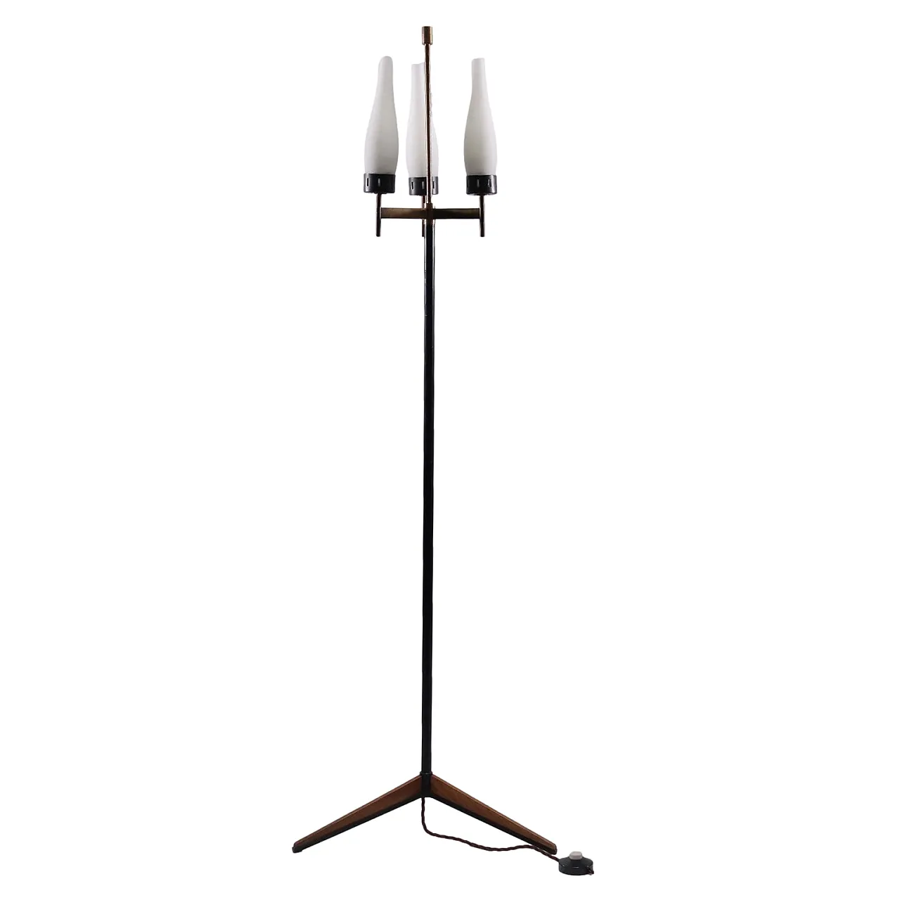 Metal floor lamp with 3 light points, 1950s 1