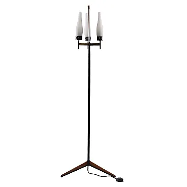 Metal floor lamp with 3 light points, 1950s