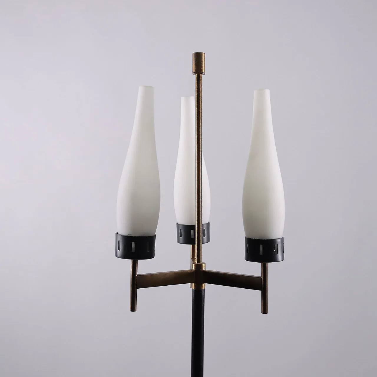 Metal floor lamp with 3 light points, 1950s 5