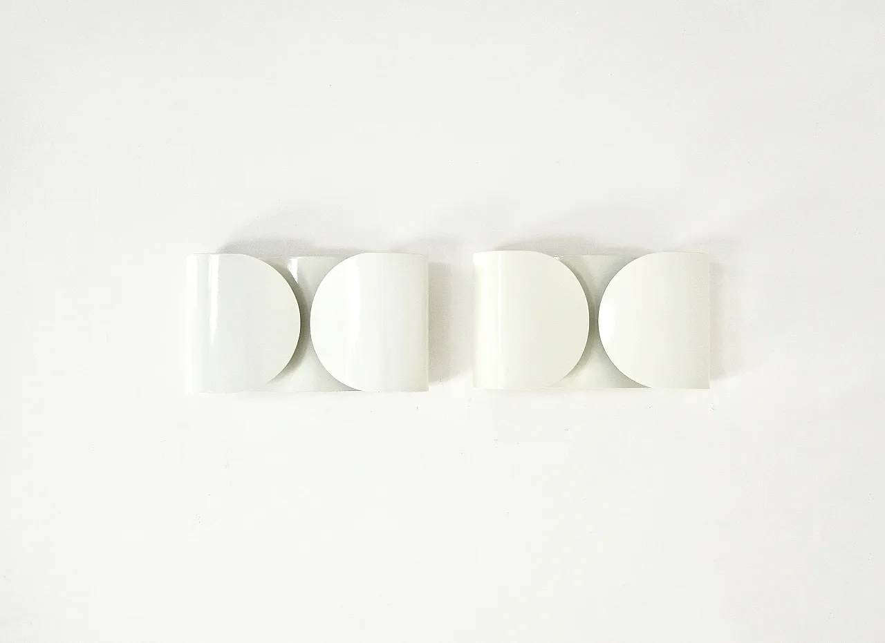 White Foglio Sconces by Tobia & Afra Scarpa for Flos, 1960s, Set of 2 1