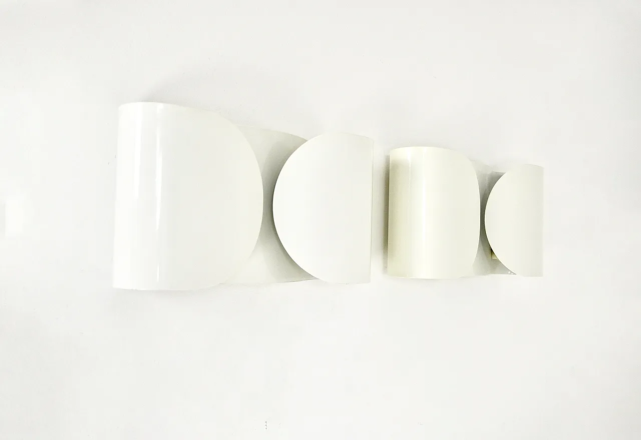 White Foglio Sconces by Tobia & Afra Scarpa for Flos, 1960s, Set of 2 3