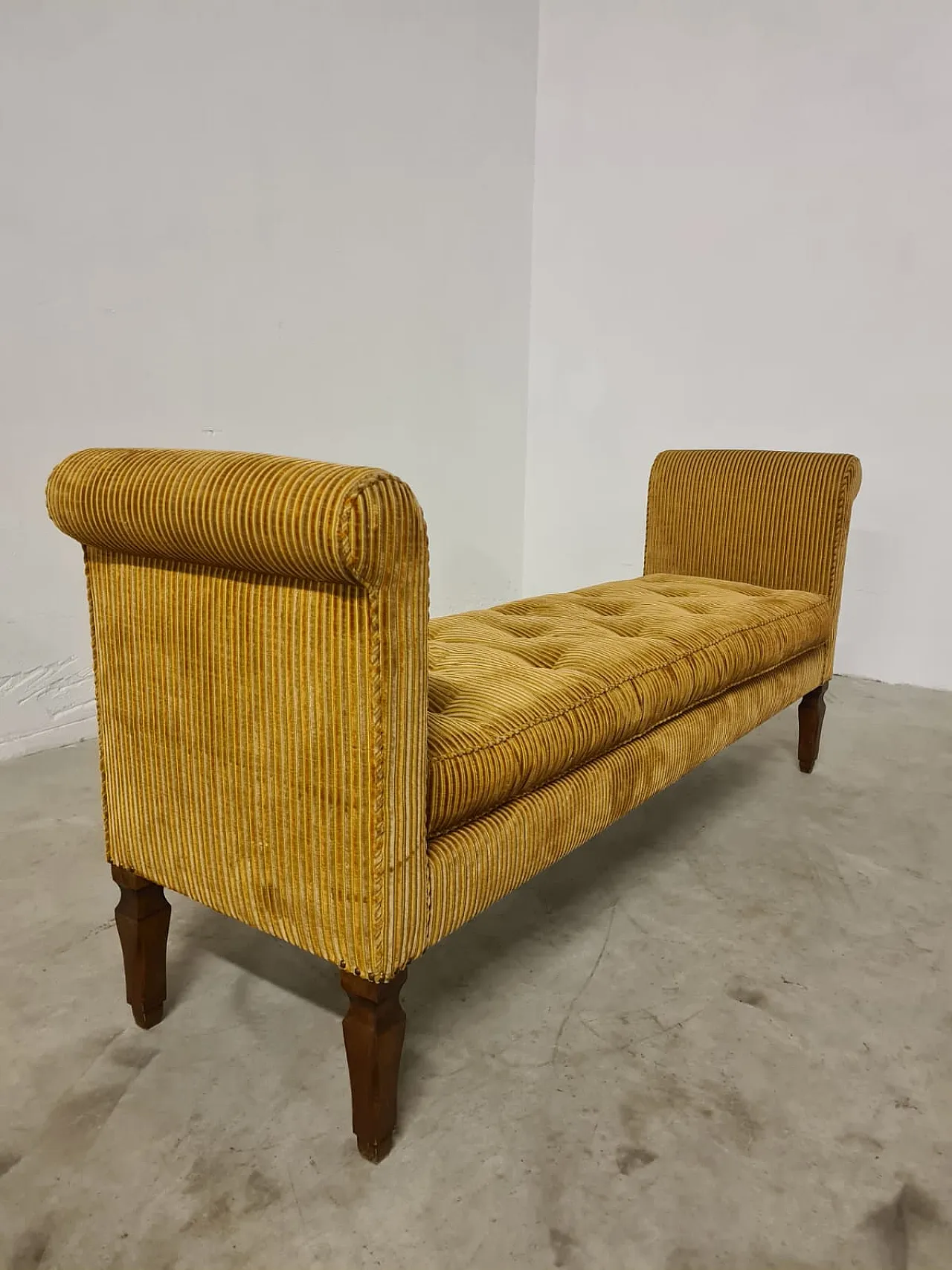 Bench upholstered in Rubelli velvet, end of the 19th century 3