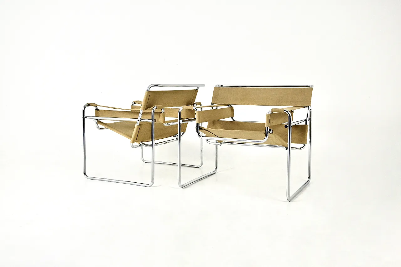 Pair of "Wassily" Armchairs by Marcel Breuer for Gavina, 1970s 1