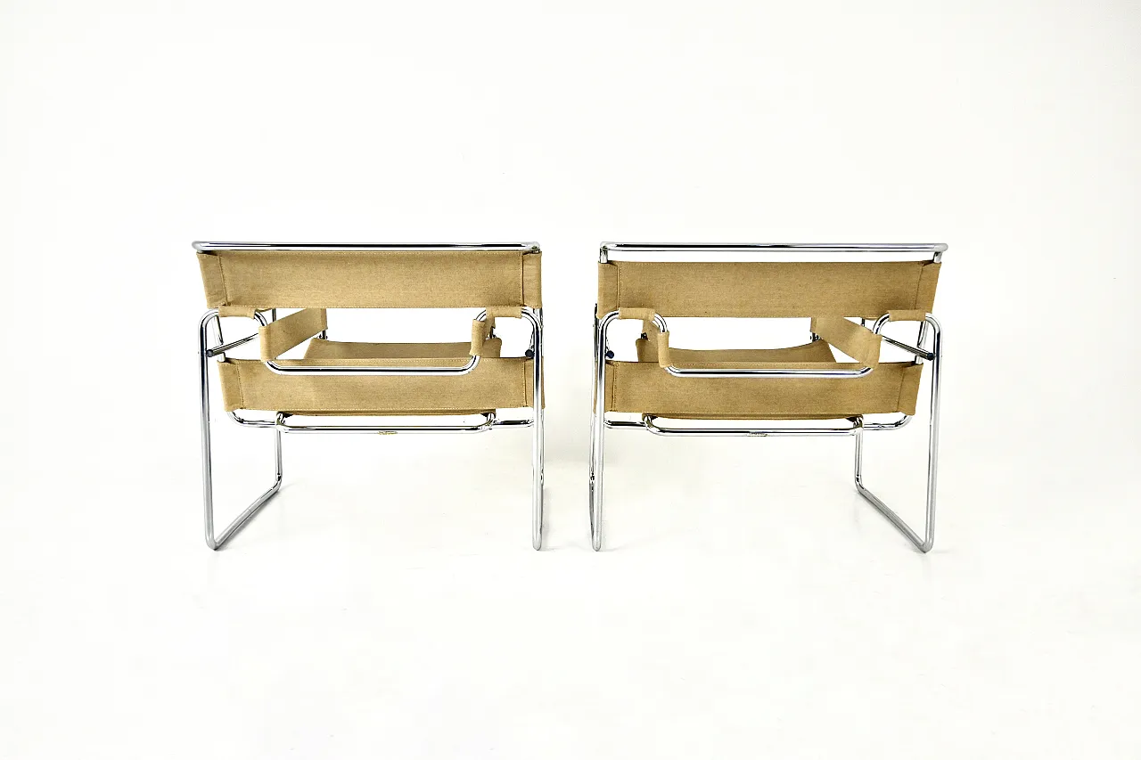 Pair of "Wassily" Armchairs by Marcel Breuer for Gavina, 1970s 5