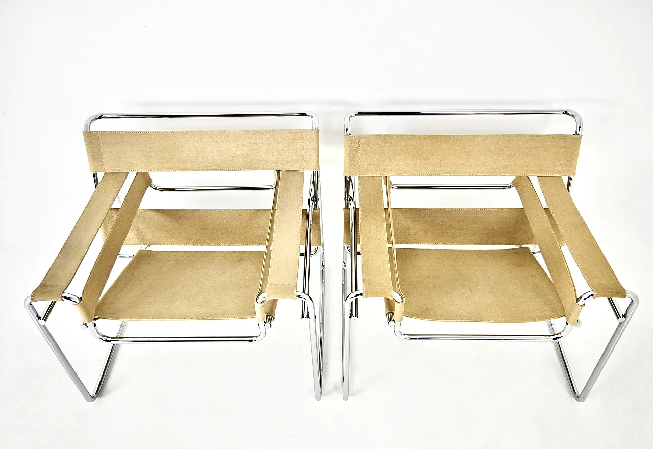 Pair of "Wassily" Armchairs by Marcel Breuer for Gavina, 1970s 6