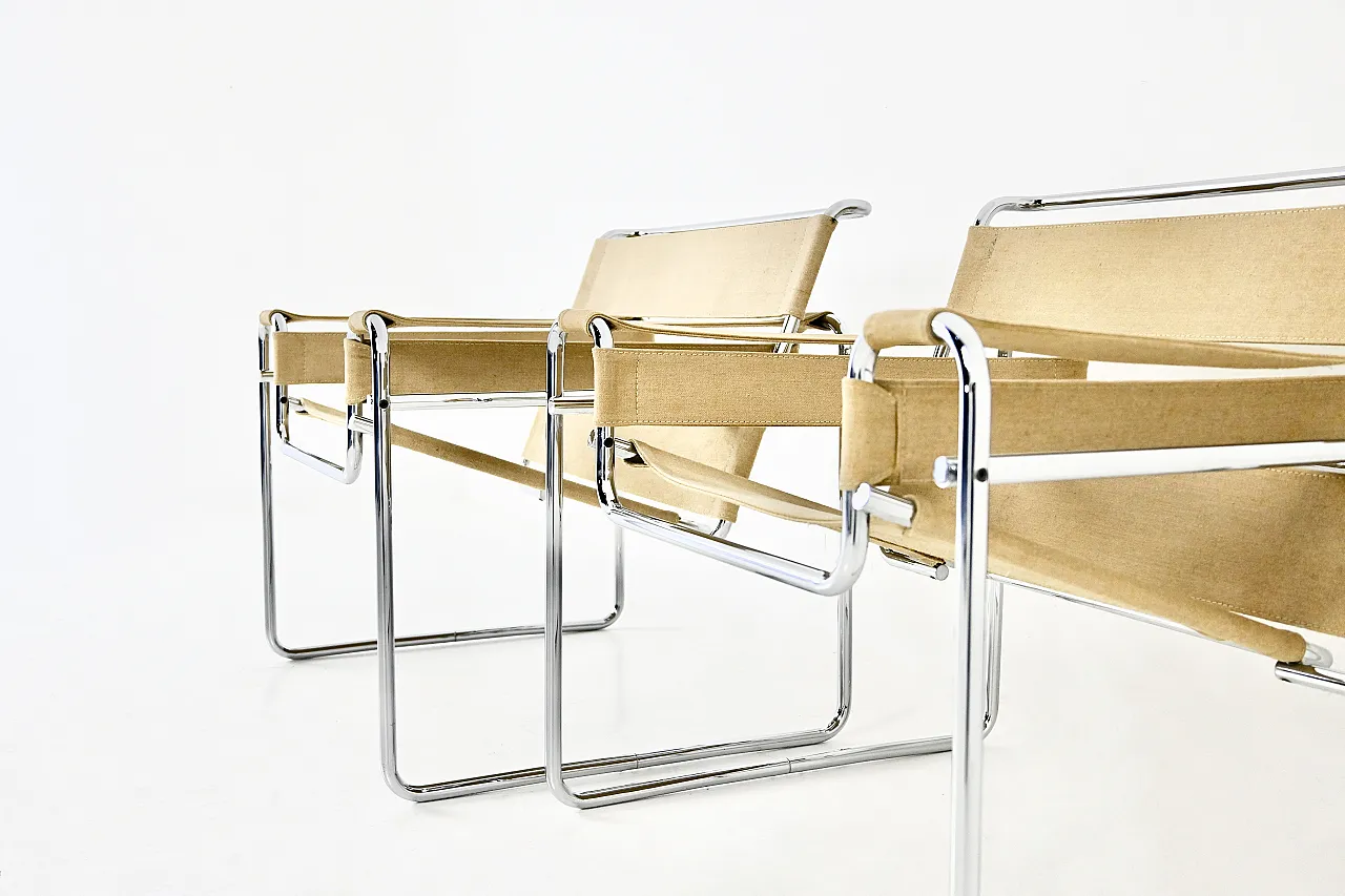 Pair of "Wassily" Armchairs by Marcel Breuer for Gavina, 1970s 7