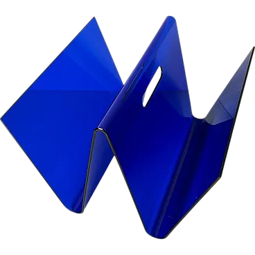 Portariviste in plexiglass blu, anni '70