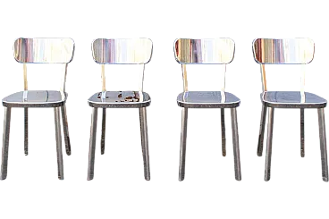 4 Déjà-Vu aluminium chairs by Naoto Fukasawa for Magis, 2000s