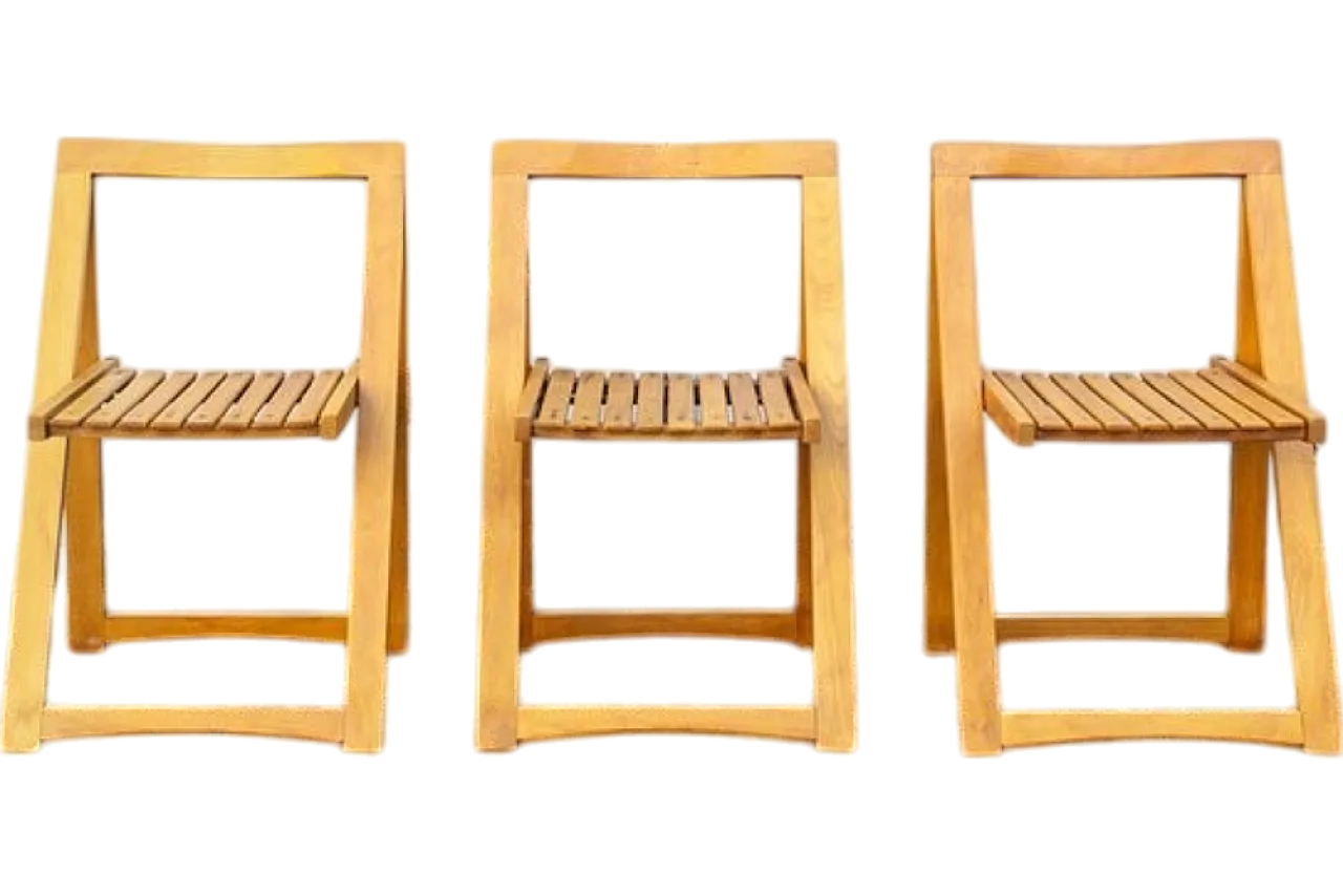 3 Trieste beech chairs by Aldo Jacober for Bazzani, 1960s 10