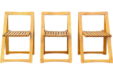 3 Trieste beech chairs by Aldo Jacober for Bazzani, 1960s