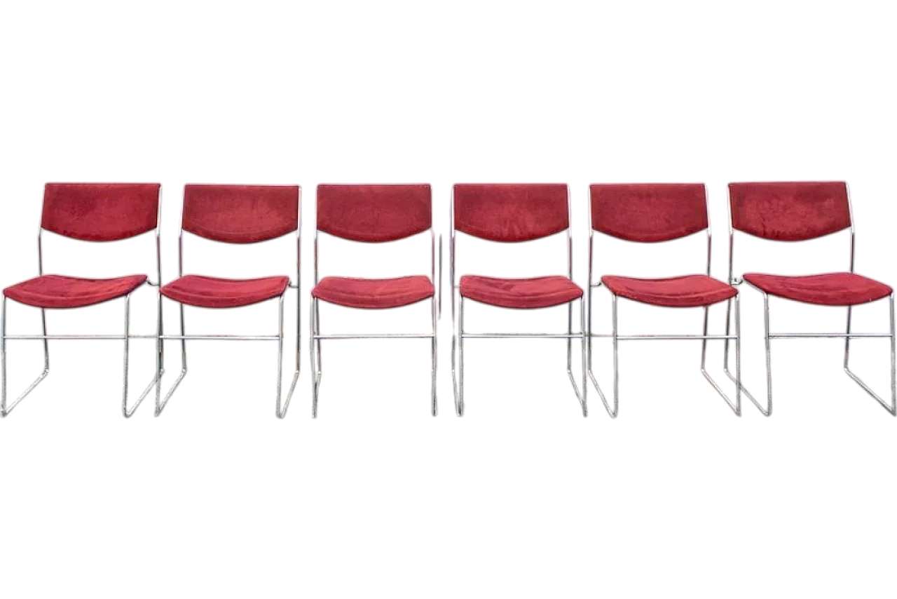 6 Bonomia Italia stackable chairs, 1970s 9