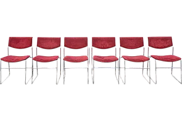 6 Bonomia Italia stackable chairs, 1970s