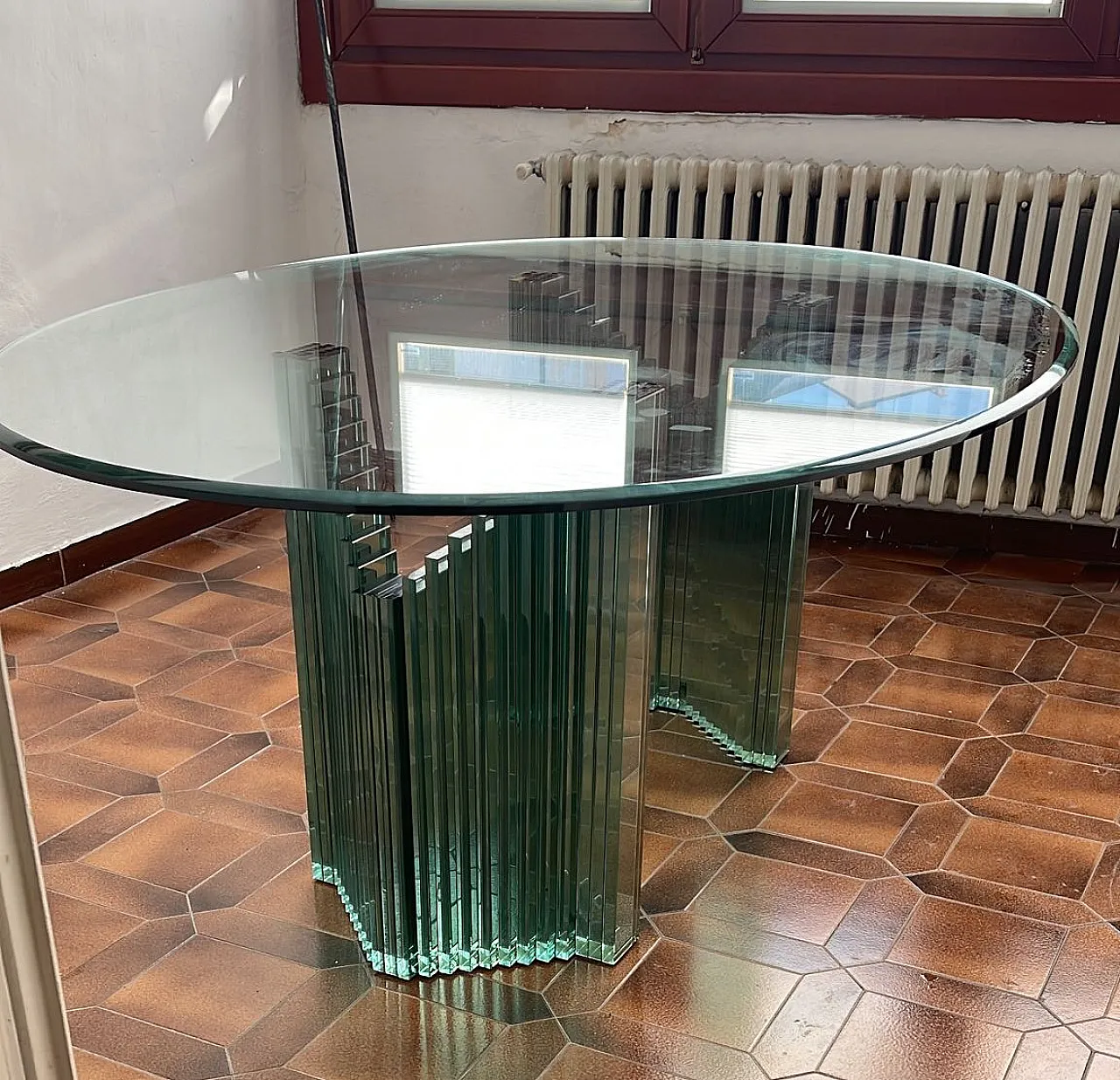 Crystal table by Luigi Massoni for Gallotti & Radice, 90s 1