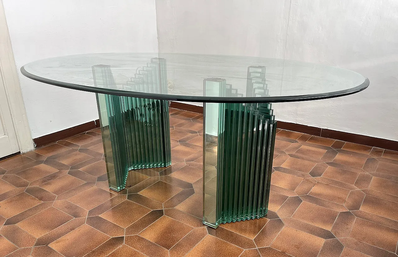 Crystal table by Luigi Massoni for Gallotti & Radice, 90s 5