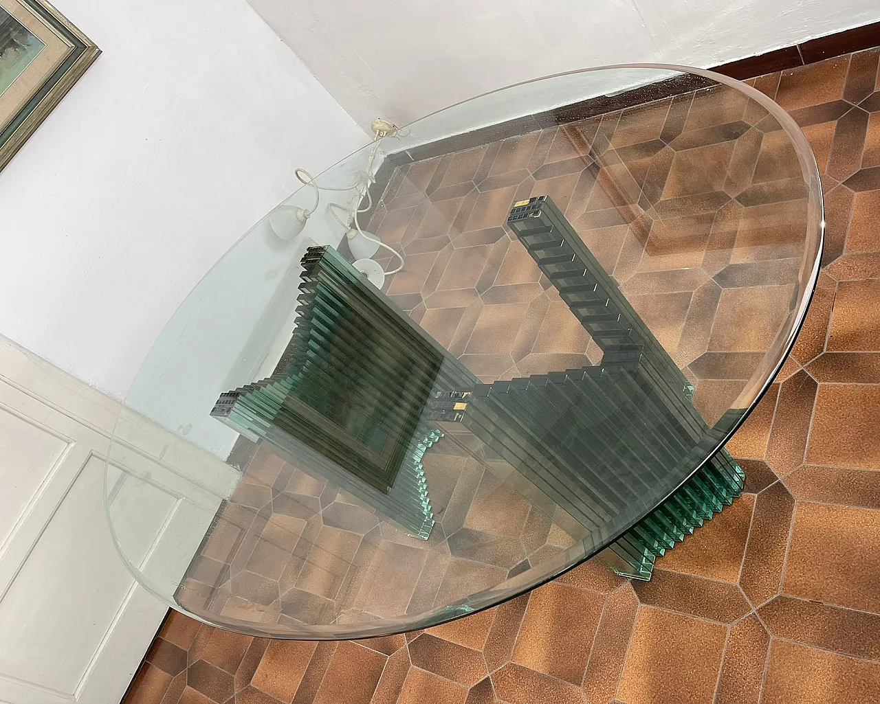 Crystal table by Luigi Massoni for Gallotti & Radice, 90s 6