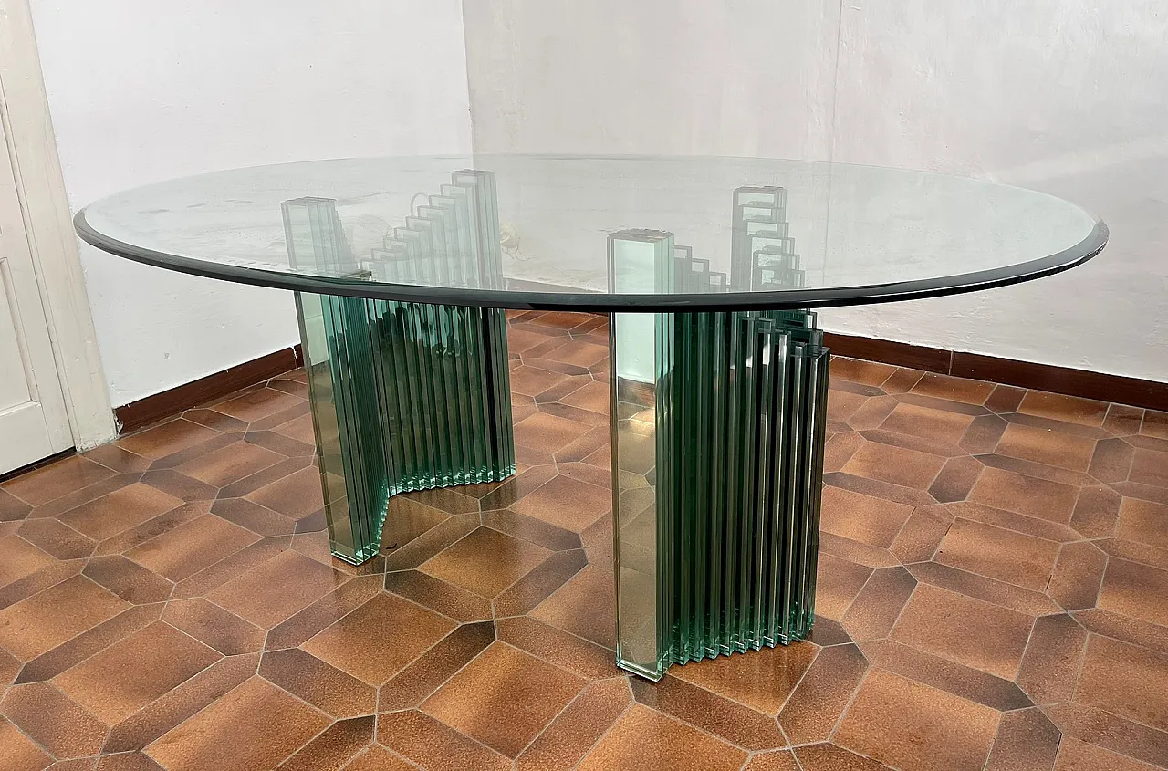 Crystal table by Luigi Massoni for Gallotti & Radice, 90s 12