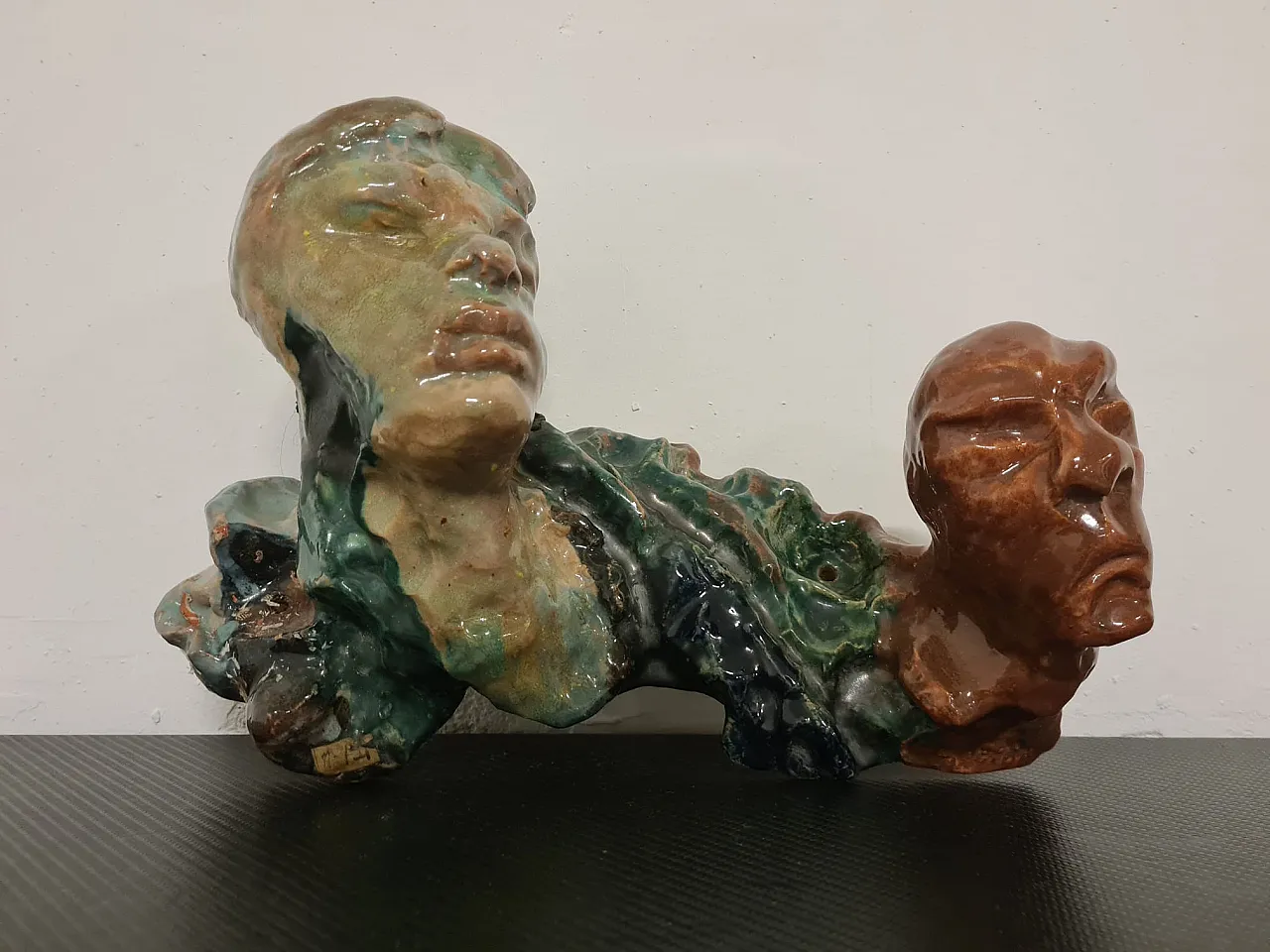 Pair of terra cotta sculptures by Savino Tripodi, 80s 20