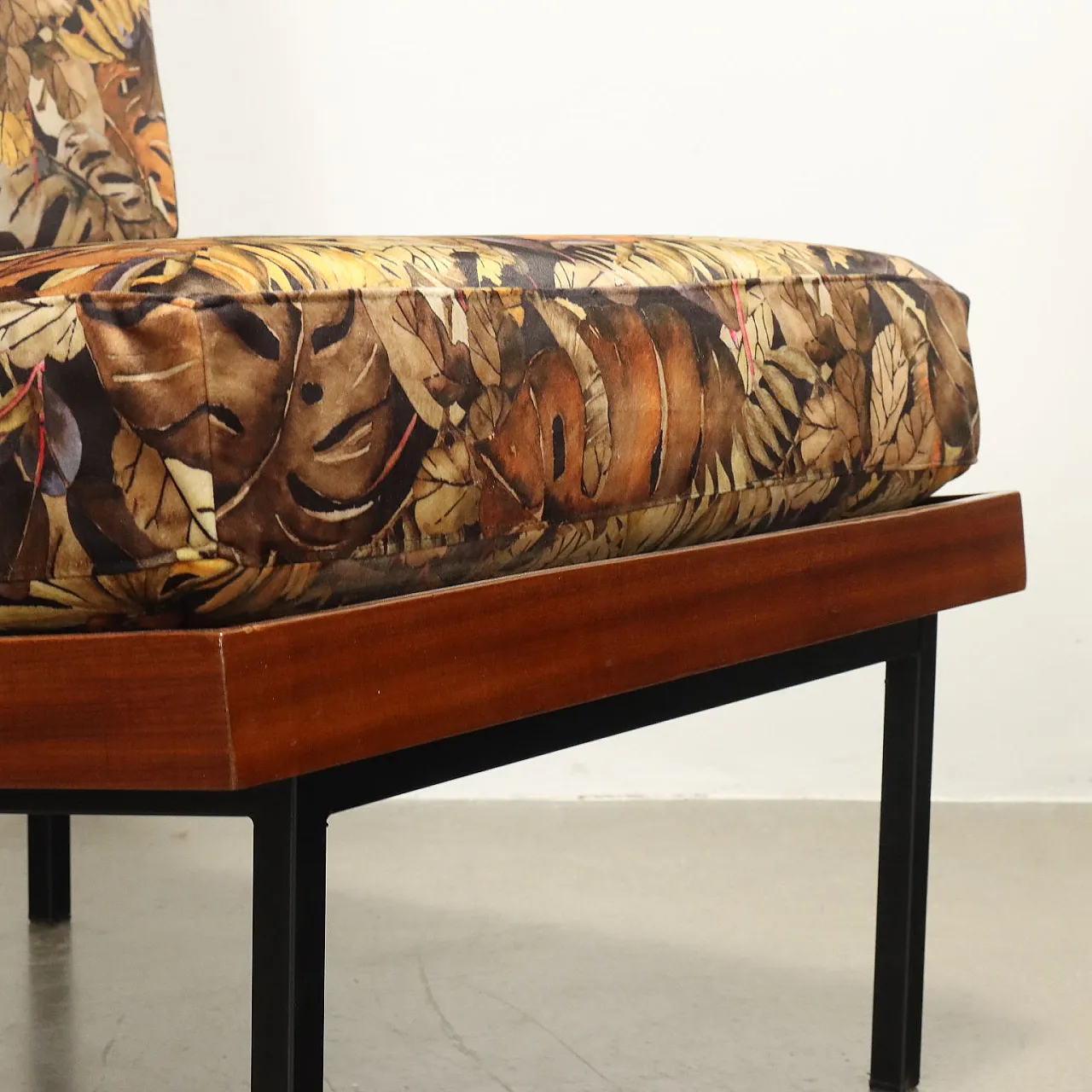 Armchairs Jungle Collection Velvet Wood Italy 1960s 5