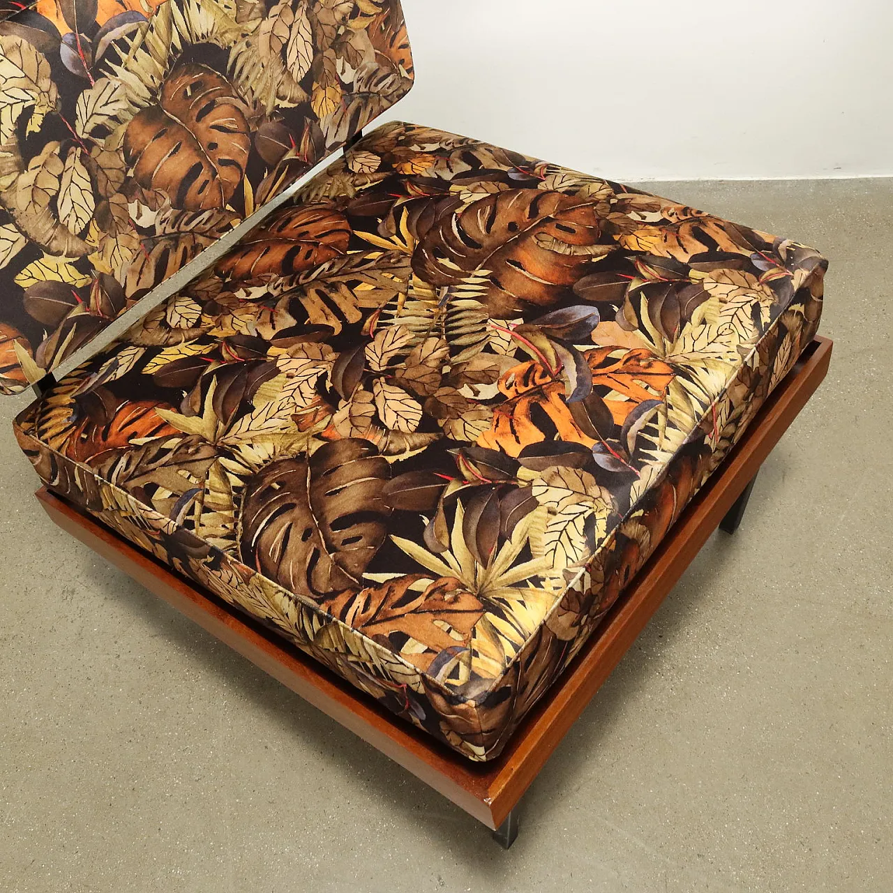 Armchairs Jungle Collection Velvet Wood Italy 1960s 7