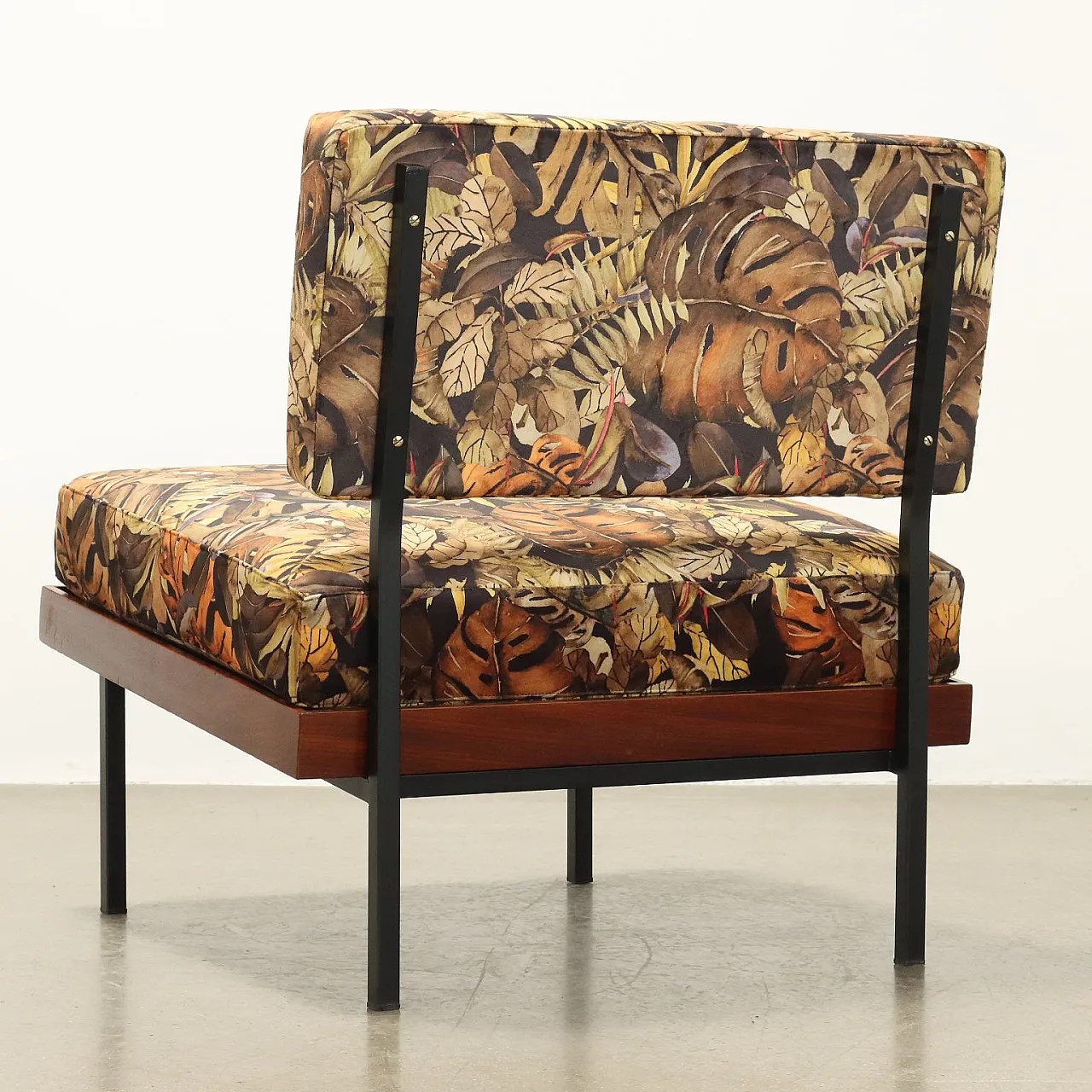 Armchairs Jungle Collection Velvet Wood Italy 1960s 9