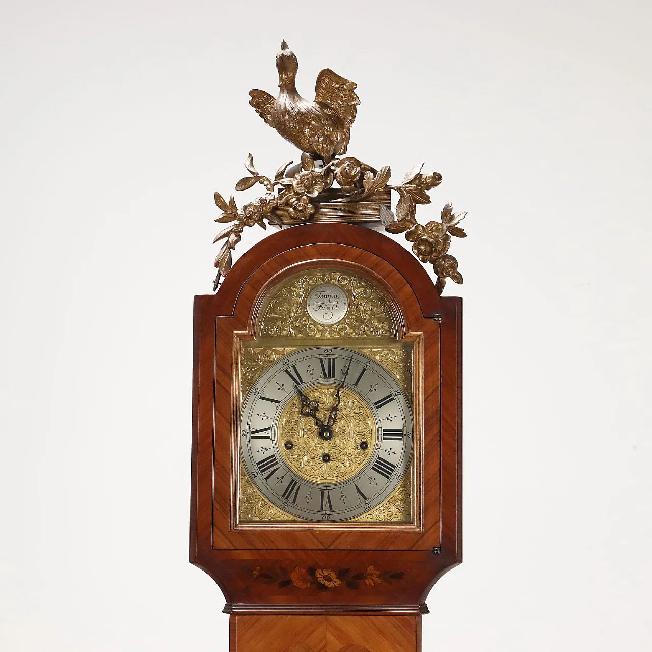 Rococo-style wooden grandfather clock, 20th century 3