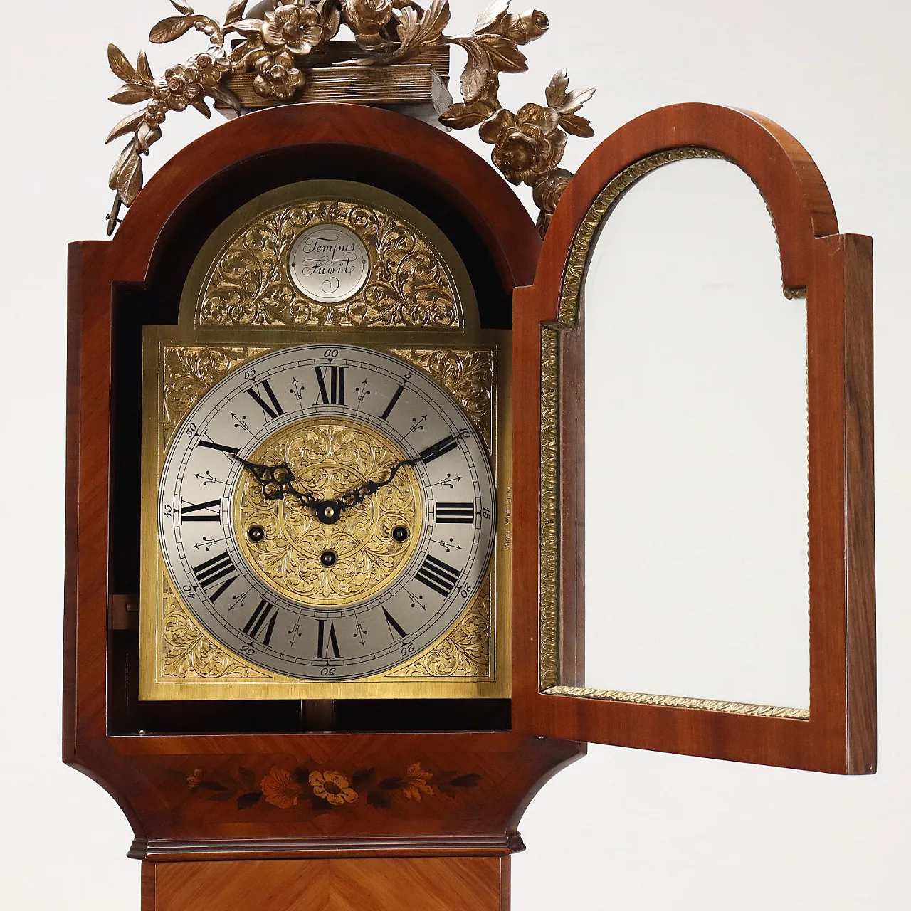 Rococo-style wooden grandfather clock, 20th century 5