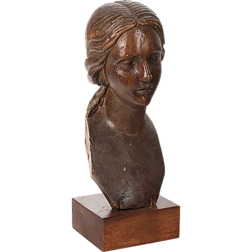 Bust of Woman, wooden sculpture, 18th century